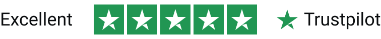 Rated Excellent, five stars on Trustpilot